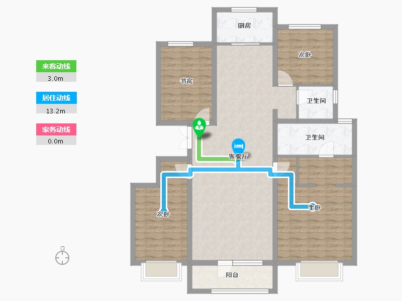 河北省-廊坊市-北辰香麓-119.85-户型库-动静线