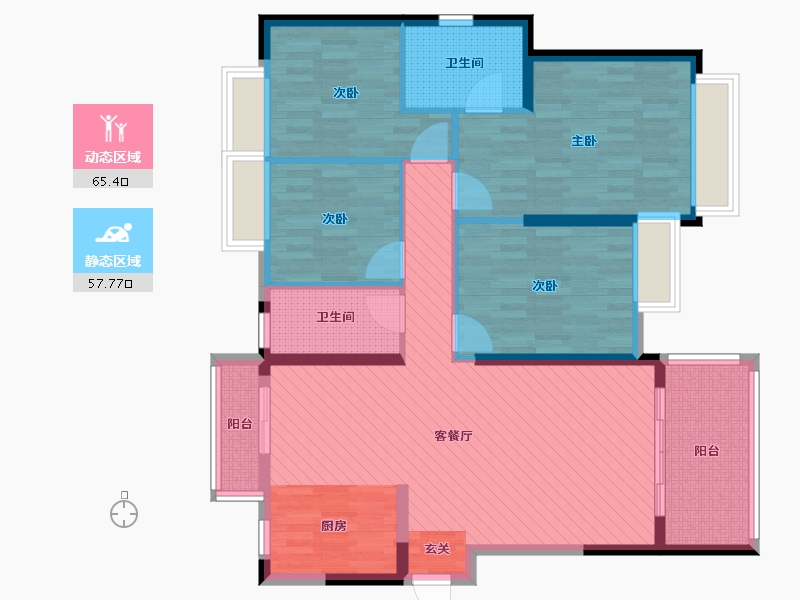 广东省-惠州市-宏益花城-109.45-户型库-动静分区