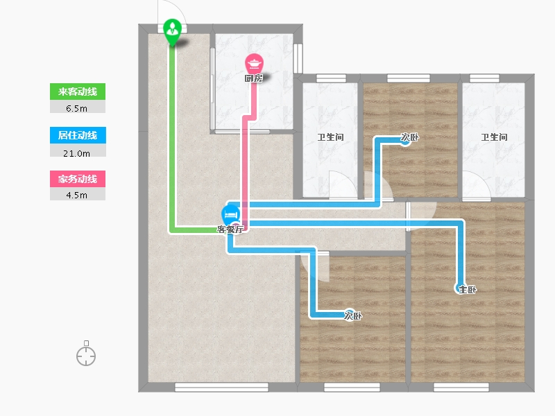 辽宁省-沈阳市-融创方林徽府昆山路25-5号（2号楼）117m²-85.98-户型库-动静线