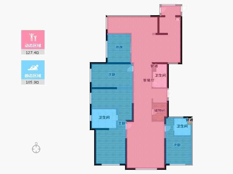 辽宁省-沈阳市-格林玫瑰湾长白三街6-11号楼273m²-212.17-户型库-动静分区