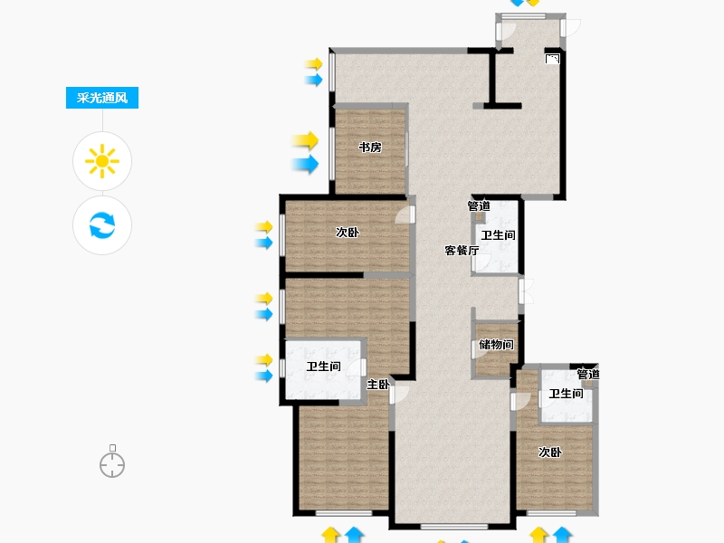 辽宁省-沈阳市-格林玫瑰湾长白三街6-11号楼273m²-212.17-户型库-采光通风