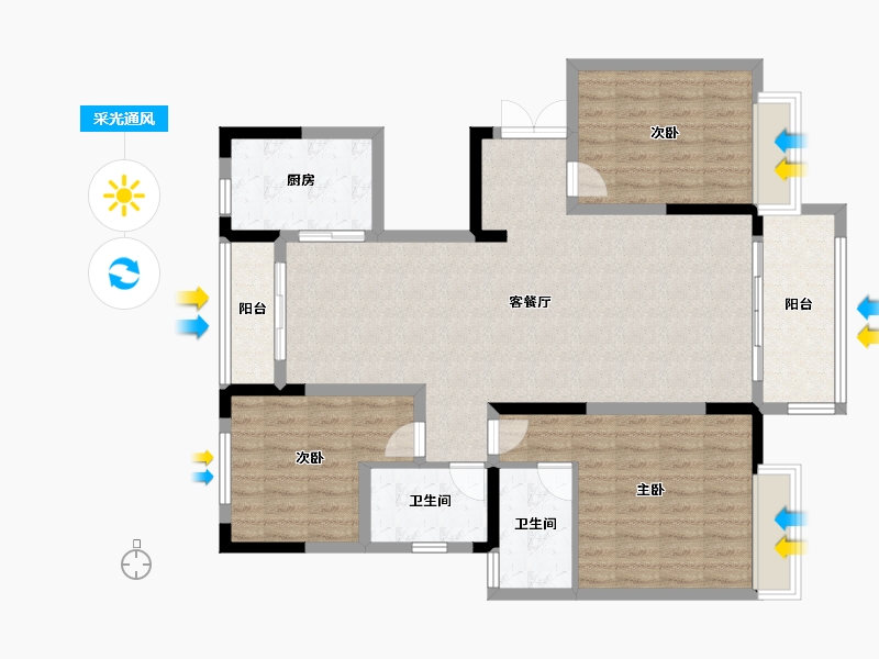 河南省-商丘市-建业春天里二期-111.48-户型库-采光通风