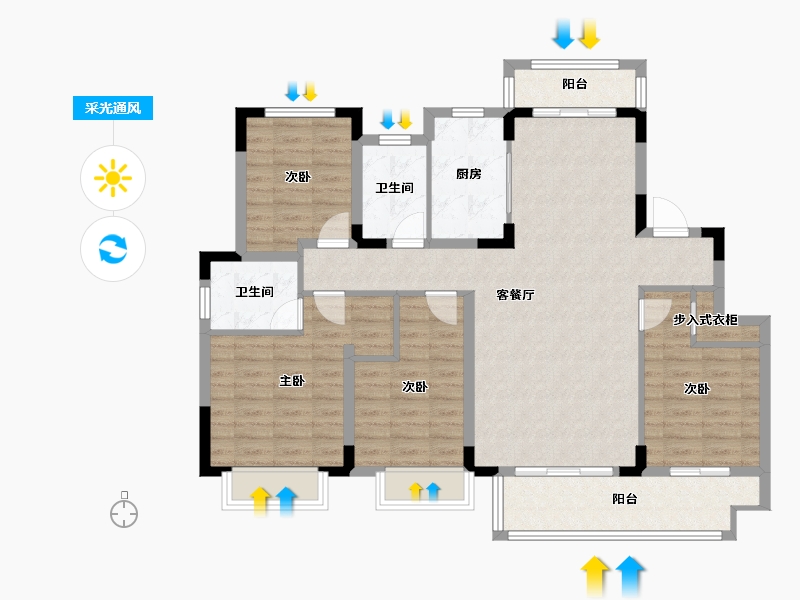 江西省-赣州市-尚悦华府-110.45-户型库-采光通风