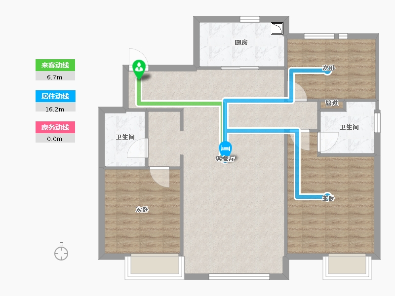 辽宁省-沈阳市-恒大中央广场白塔河二路31-60号（60号楼）124m²-95.37-户型库-动静线