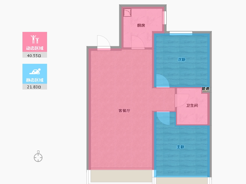 辽宁省-沈阳市-万锦红树湾锦上莫子山路(5,1,11,3,6）号楼80m²-55.79-户型库-动静分区