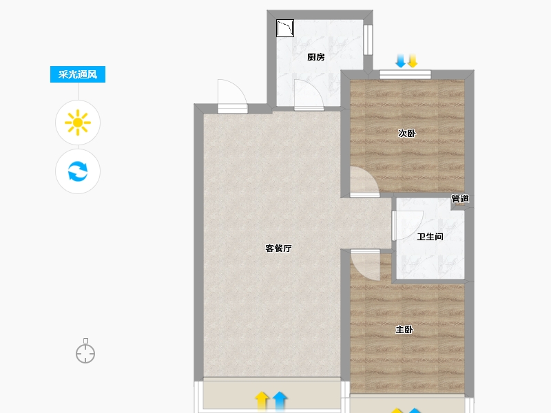 辽宁省-沈阳市-万锦红树湾锦上莫子山路(5,1,11,3,6）号楼80m²-55.79-户型库-采光通风