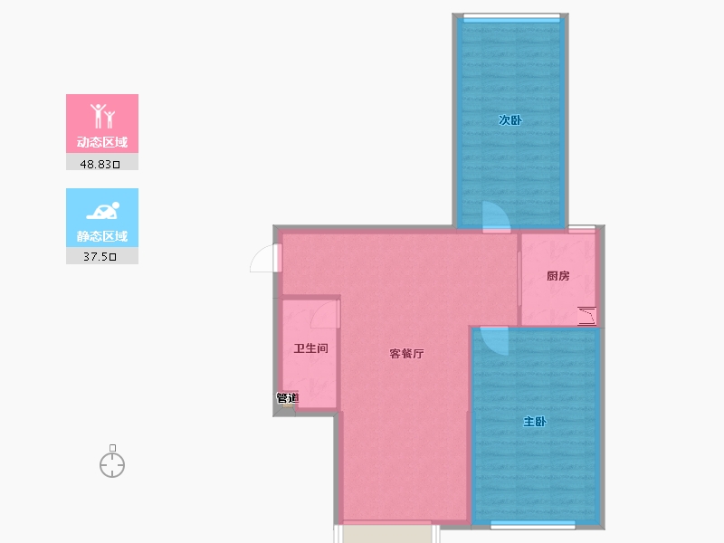 辽宁省-沈阳市-益华御才湾新明街（6，8）号楼93m²-78.54-户型库-动静分区