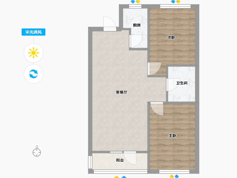 辽宁省-沈阳市-雍华御景81㎡户型81m²-58.67-户型库-采光通风