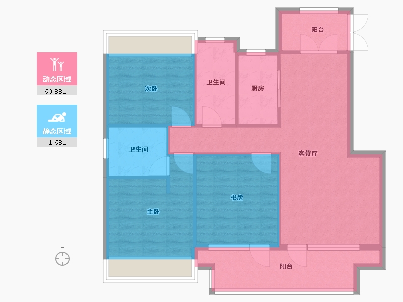 辽宁省-沈阳市-荣盛锦绣御府梅江街（12,4,8,24）号楼118m²-92.64-户型库-动静分区