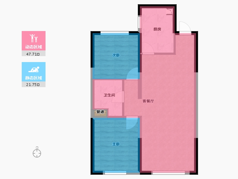 辽宁省-沈阳市-保利中粮堂悦柳林一街71-2号（2号楼）85m²-62.33-户型库-动静分区