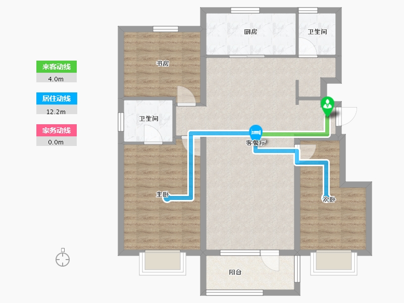 辽宁省-沈阳市-金地朗悦轩旺二路(G1,G2,G3,G10)号楼115m²-91.94-户型库-动静线