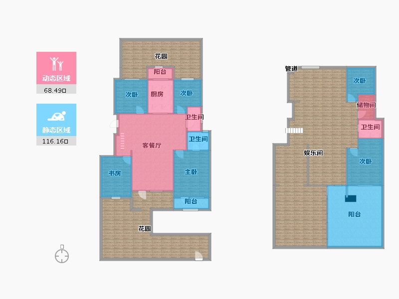 辽宁省-沈阳市-中粮花熙祥云140m²-348.33-户型库-动静分区