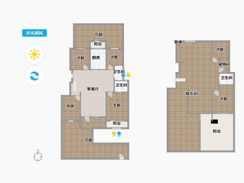 辽宁省-沈阳市-中粮花熙祥云140m²-348.33-户型库-采光通风