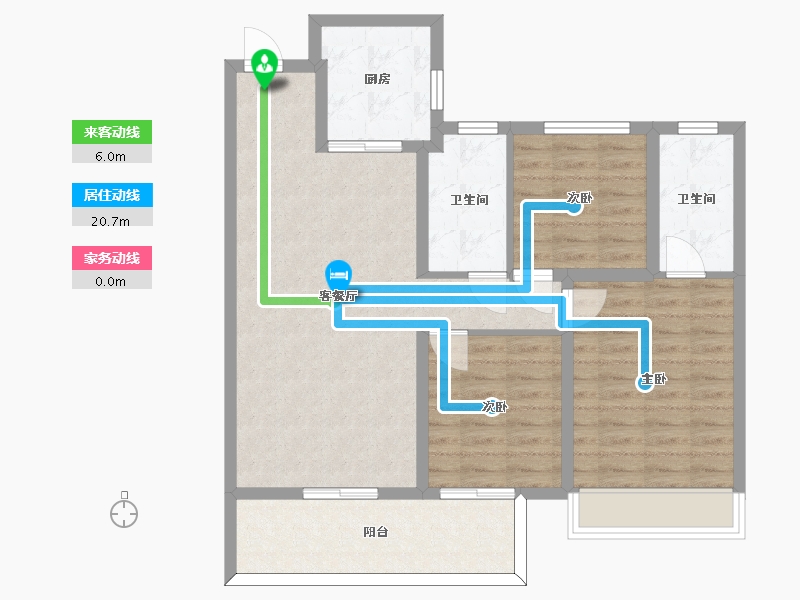 湖南省-长沙市-金茂建发泊悦建面115m²-92.00-户型库-动静线