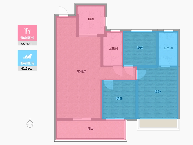 湖南省-长沙市-金茂建发泊悦建面115m²-92.00-户型库-动静分区