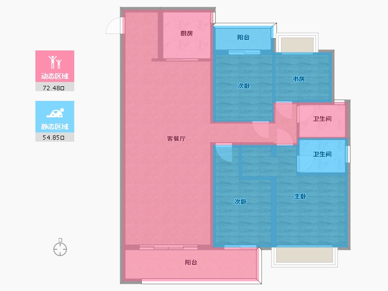 湖南省-长沙市-金茂建发泊悦建面143m²-114.40-户型库-动静分区