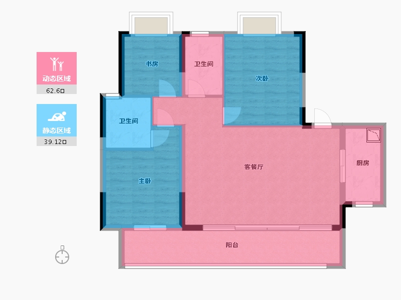 湖南省-长沙市-保利恒伟时光印象B13栋建面115m²-92.00-户型库-动静分区