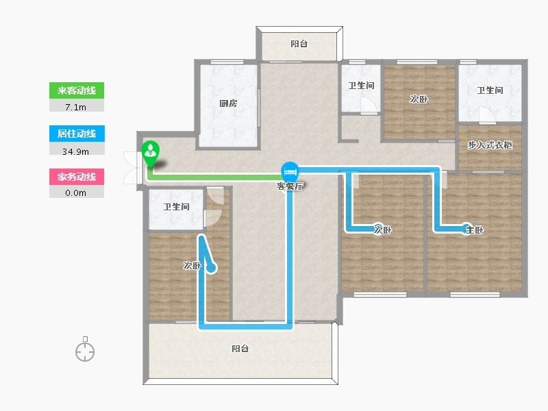 湖南省-长沙市-恩瑞御西湖建面250m²-200.75-户型库-动静线