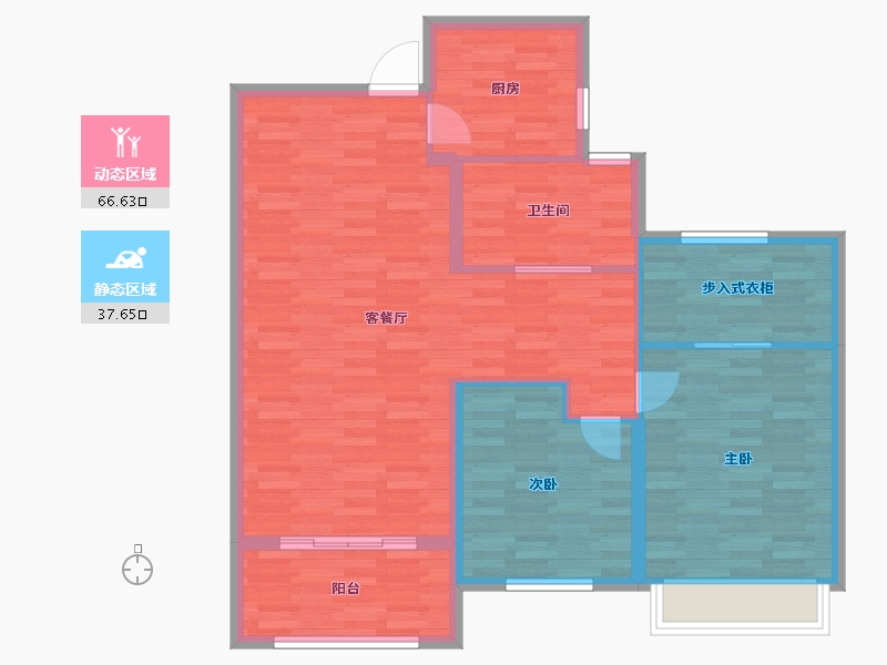 江苏省-淮安市-香溢茗园-94.95-户型库-动静分区