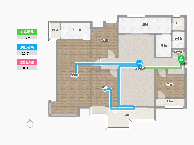 湖南省-长沙市-保利城建面170m²-136.00-户型库-动静线