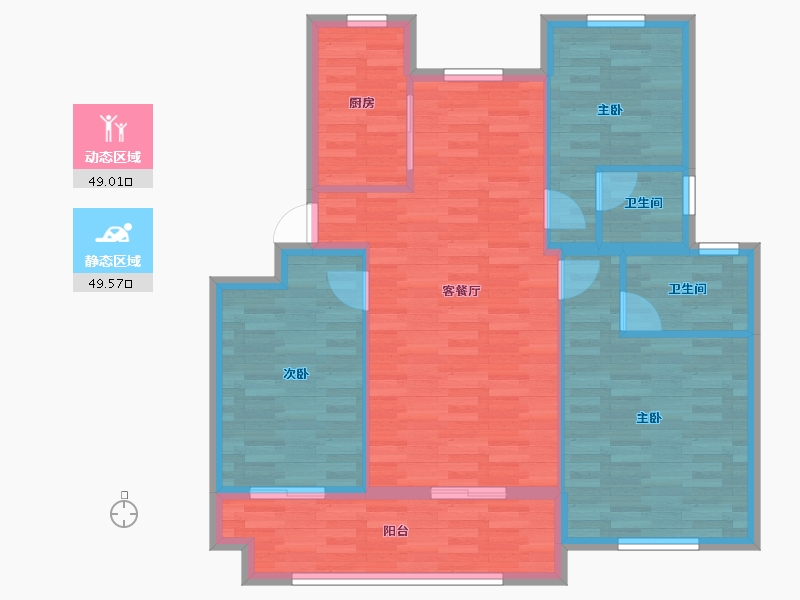 江苏省-淮安市-香溢茗园-89.10-户型库-动静分区