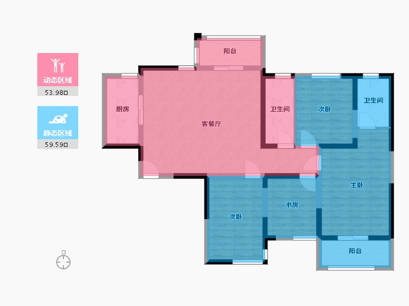 湖南省-长沙市-金恒银杉里2号楼建面143m²-100.85-户型库-动静分区