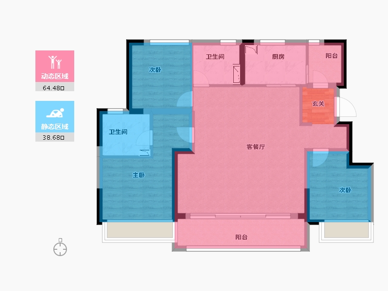 江苏省-南京市-江山大境-92.00-户型库-动静分区