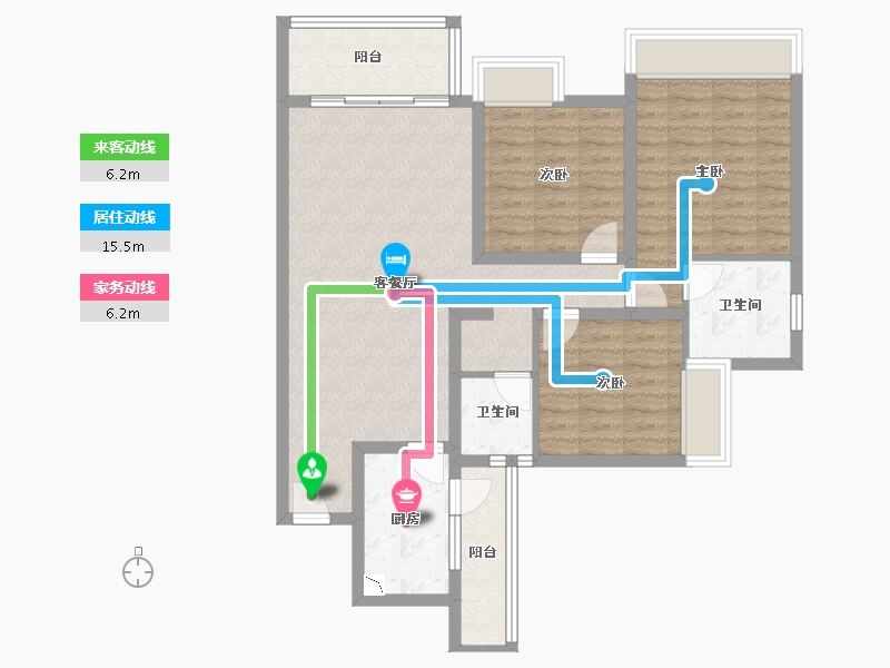 四川省-成都市-雅香园-91.66-户型库-动静线