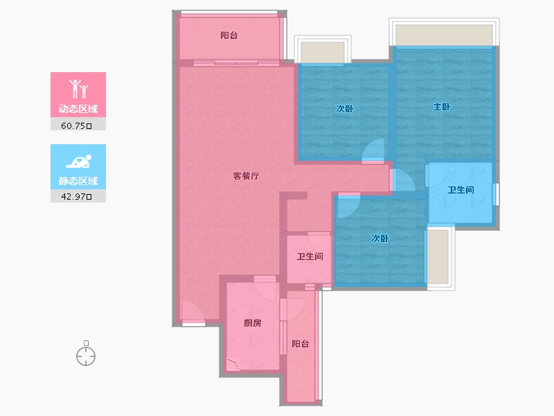 四川省-成都市-雅香园-91.66-户型库-动静分区