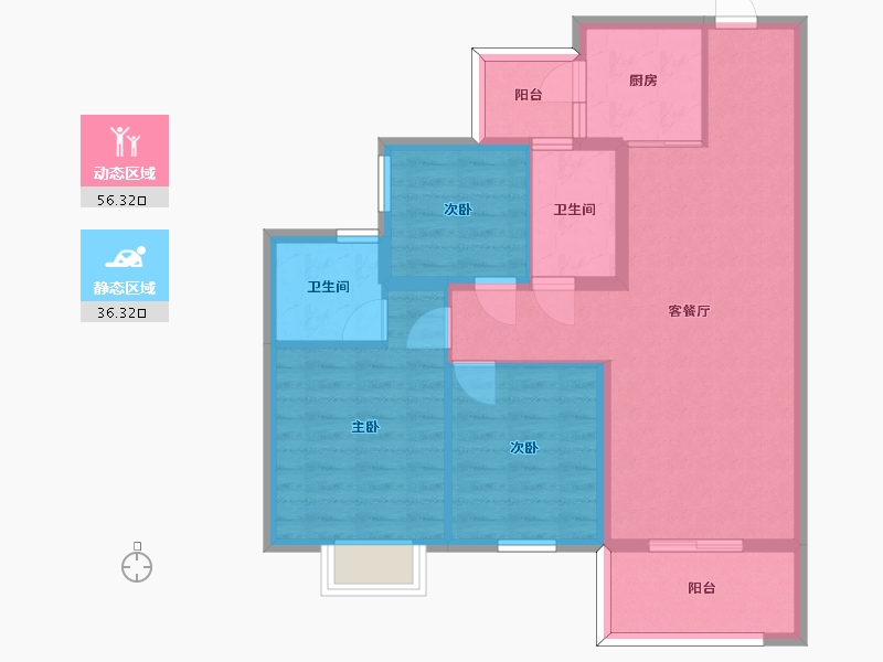 湖南省-长沙市-保利大都汇F6号楼建面112m²-82.61-户型库-动静分区