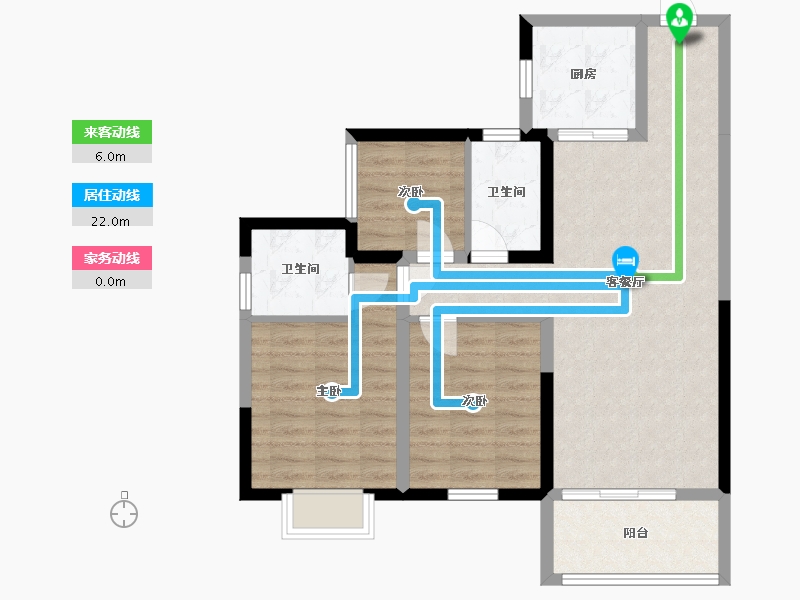 湖南省-长沙市-保利茉莉公馆3号楼,2号楼建面112m²-81.22-户型库-动静线