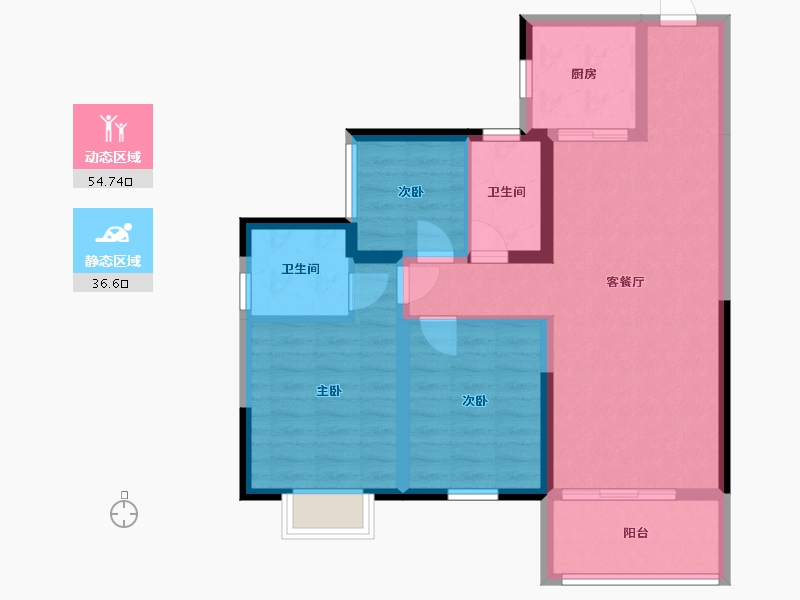 湖南省-长沙市-保利茉莉公馆3号楼,2号楼建面112m²-81.22-户型库-动静分区