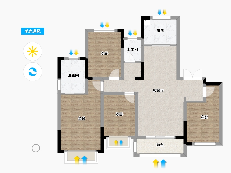 江苏省-南京市-中建国熙台2幢,3幢,12幢,15幢,16幢建面142m²-94.31-户型库-采光通风