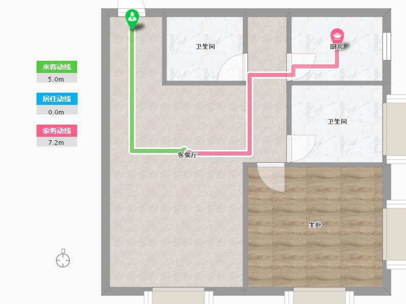 湖南省-长沙市-东塘SOHO建面83m²-58.85-户型库-动静线