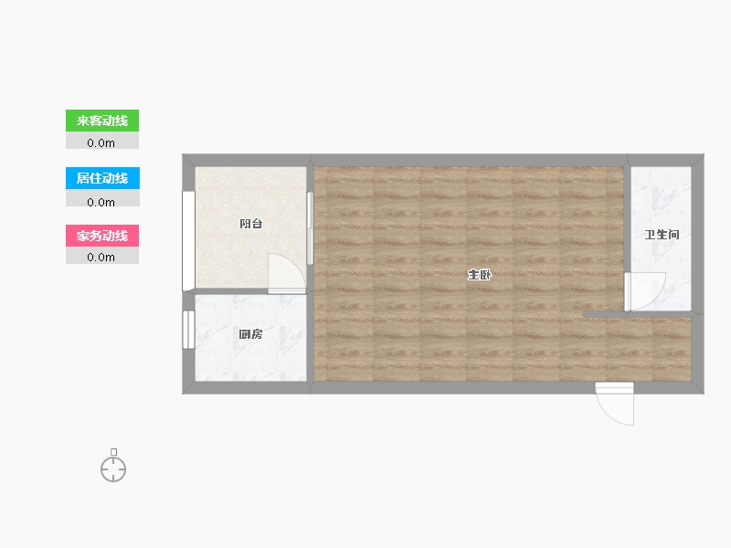 湖南省-长沙市-东塘SOHO建面60m²-45.22-户型库-动静线