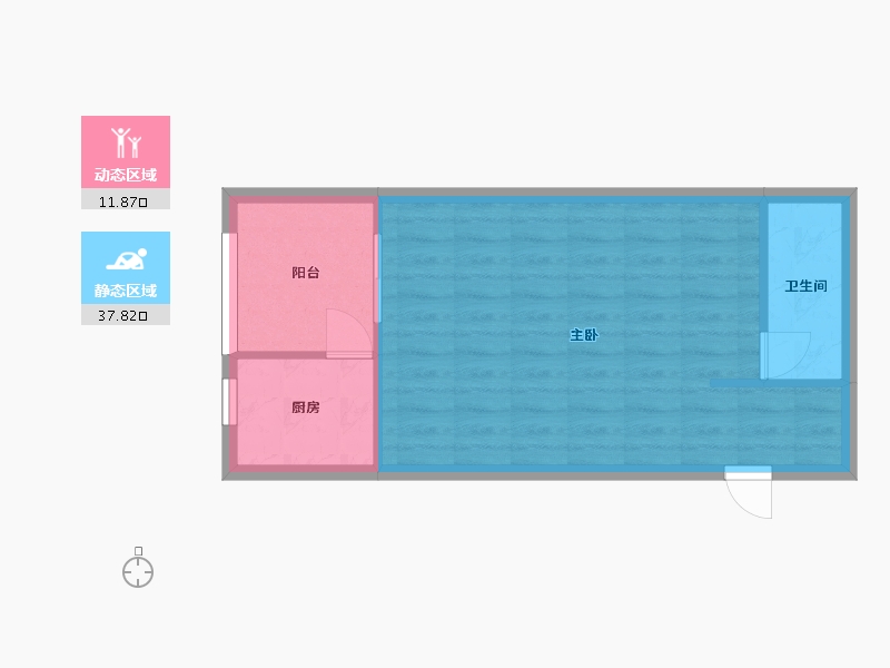 湖南省-长沙市-东塘SOHO建面60m²-45.22-户型库-动静分区