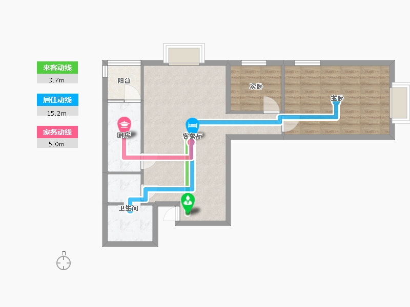 湖南省-长沙市-东塘SOHO建面96m²-69.03-户型库-动静线