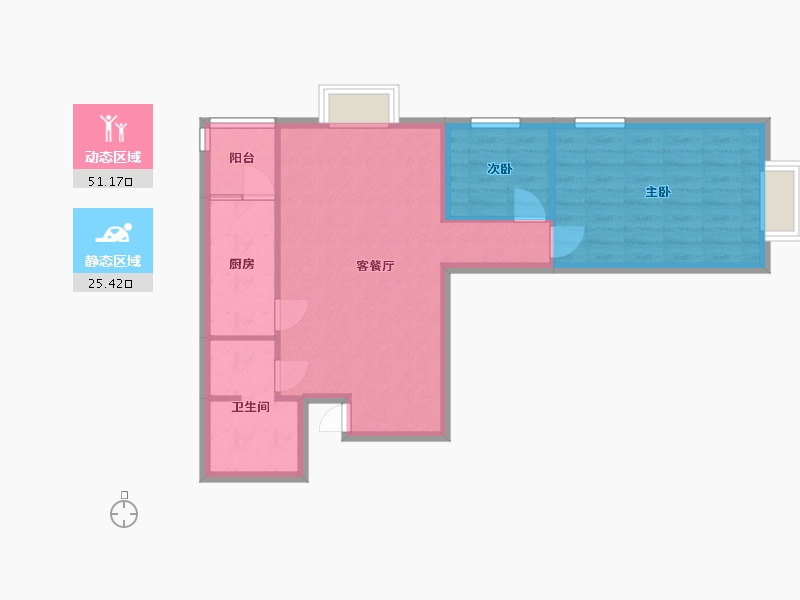 湖南省-长沙市-东塘SOHO建面96m²-69.03-户型库-动静分区