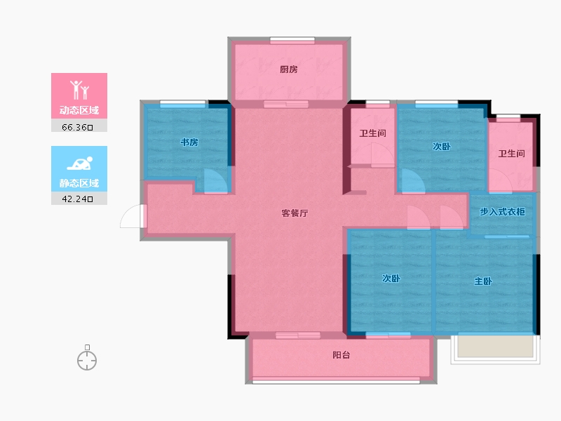 湖南省-长沙市-梅溪悦章10栋,9栋建面143m²-97.04-户型库-动静分区