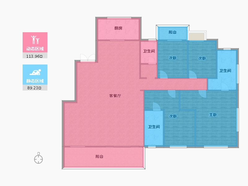 湖南省-长沙市-绿地麓湖郡建面216m²-189.26-户型库-动静分区