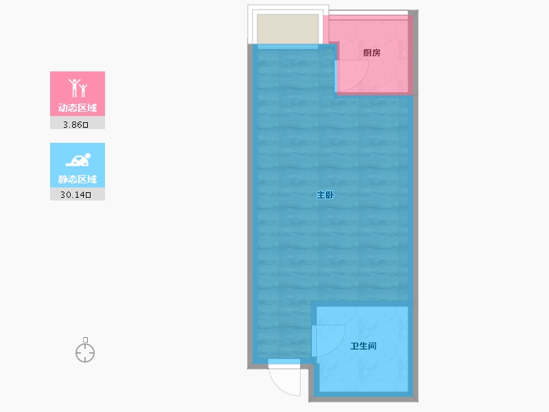 湖南省-长沙市-新里程潇湘名城建面47m²-30.48-户型库-动静分区