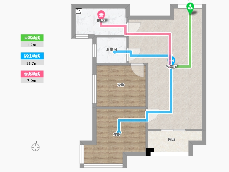 湖南省-长沙市-新世界柏樾新世界柏樾4号楼,新世界柏樾5号楼建面78m²-58.36-户型库-动静线