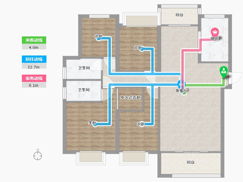 湖南省-长沙市-阳光城尚东湾凌云5栋建面145m²-116.00-户型库-动静线