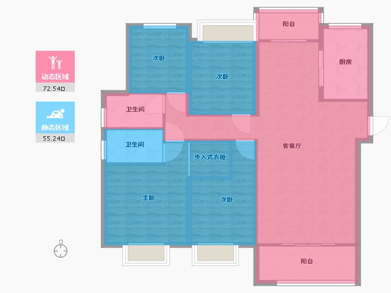 湖南省-长沙市-阳光城尚东湾凌云5栋建面145m²-116.00-户型库-动静分区