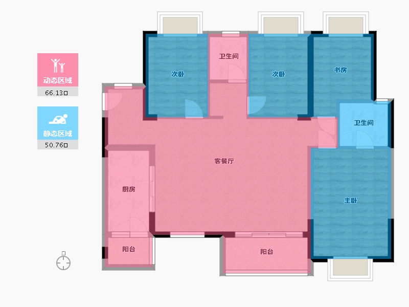 湖南省-长沙市-南山十里天池10号楼,14号楼,15号楼,三期11号楼,三期12号楼建面143m²-105.48-户型库-动静分区