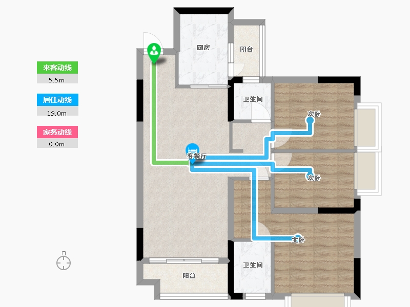 湖南省-长沙市-南山十里天池10号楼,14号楼,15号楼建面119m²-77.23-户型库-动静线