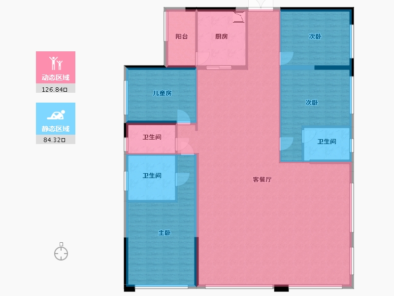 湖南省-长沙市-晟通牡丹舸建面248m²-195.36-户型库-动静分区