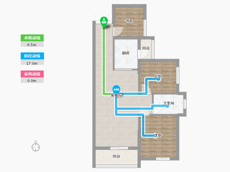 湖南省-长沙市-永实蔷薇国际10号楼,11号楼建面89m²-70.41-户型库-动静线