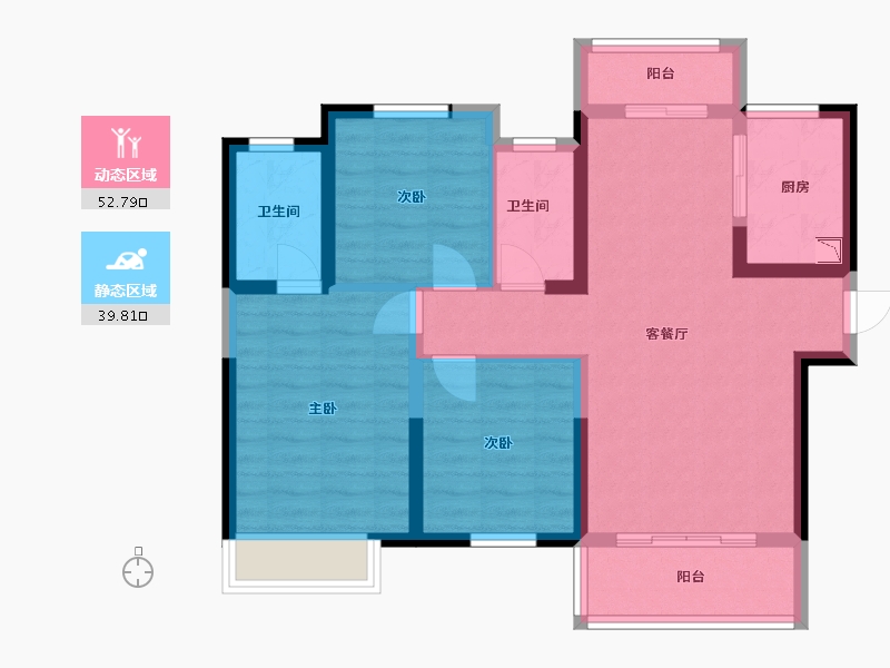 湖南省-长沙市-长房云公馆建面114m²-81.92-户型库-动静分区