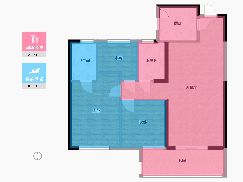 湖南省-长沙市-中国铁建京师璟台建面116m²-81.88-户型库-动静分区